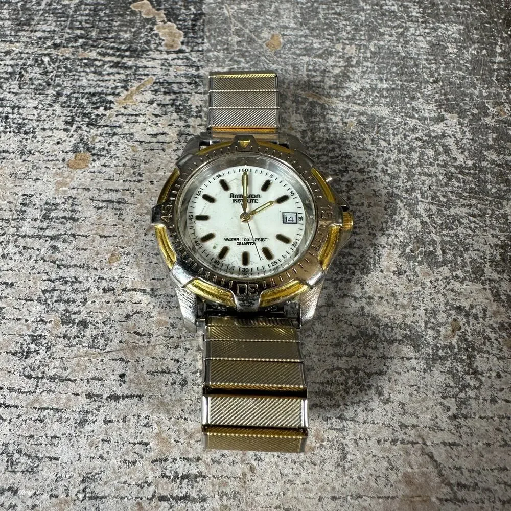 Armitron Instalite Men Two Tone Expansion Quartz 20/2957-9‎ Japan MOVT